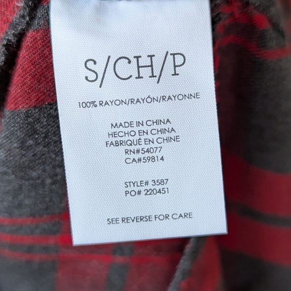 Cabi Red Gray Plaid Cunningham Shirt Long Sleeve Size Small - Picture 9 of 11